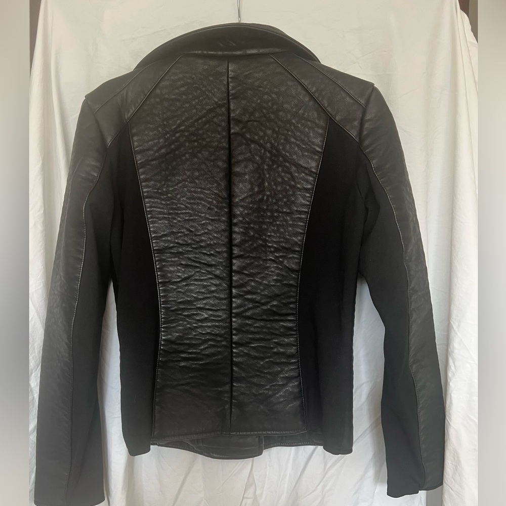 Rachel Roy blk faux leather/fabric moto jacket - Picture 2 of 5